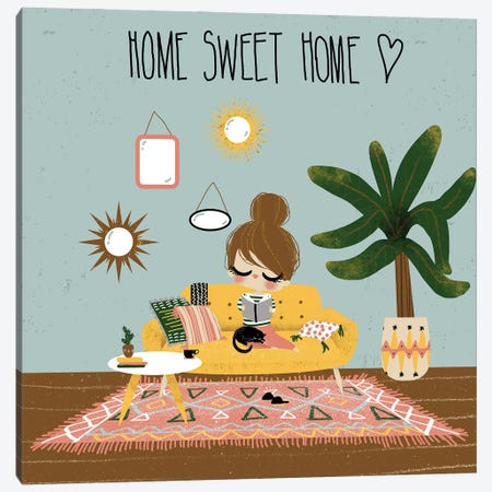 Home Sweet Home Canvas Print #KZL51} by Kanzilue Canvas Art