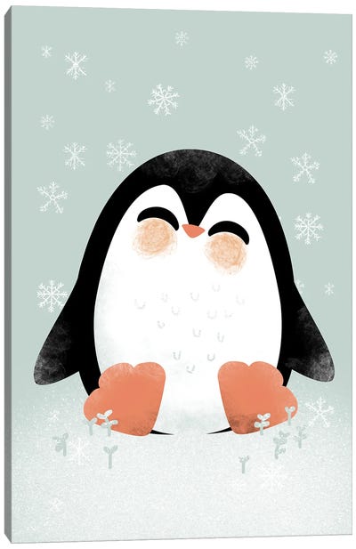 Cute Animals - The Pingouin Canvas Art Print - Snow Art