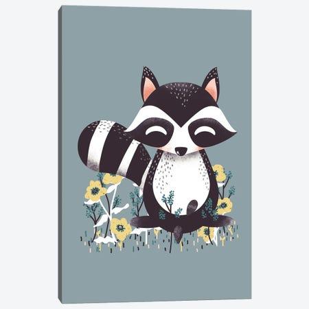 Cute Animals - The Raccoon Canvas Print #KZL57} by Kanzilue Canvas Art Print