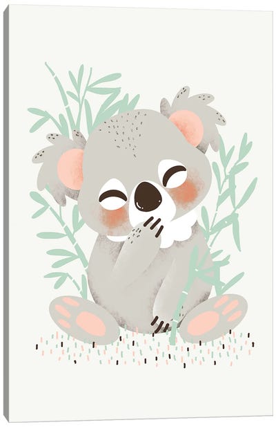 Cute Animals - The Koala Canvas Art Print - Minimalist Nursery