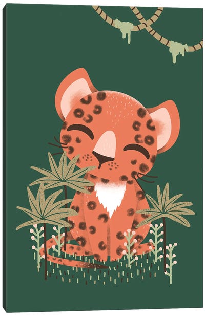 Cute Animals - The Leopard Canvas Art Print - Minimalist Nursery