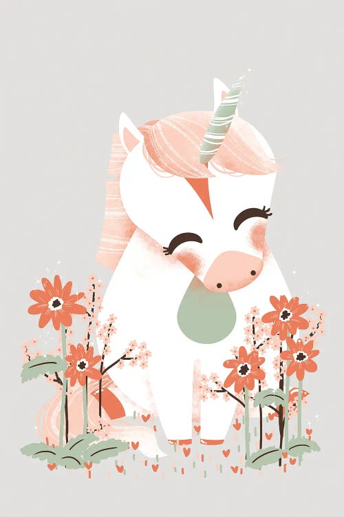 Cute Animals - The Unicorn by Kanzilue wall art