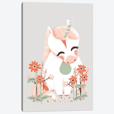 Cute Animals - The Unicorn Canvas Print #KZL60} by Kanzilue Art Print