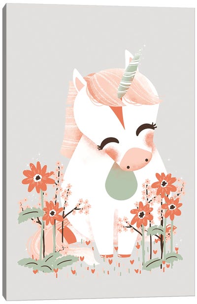 Cute Animals - The Unicorn Canvas Art Print - Kanzilue