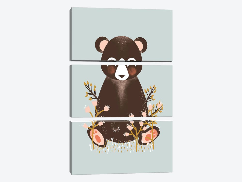 Cute Animals - The Bear by Kanzilue 3-piece Canvas Artwork
