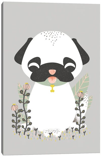 Cute Animals - The Dog Canvas Art Print - Minimalist Nursery