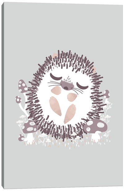Cute Animals - The Hedgehog Canvas Art Print - Minimalist Nursery