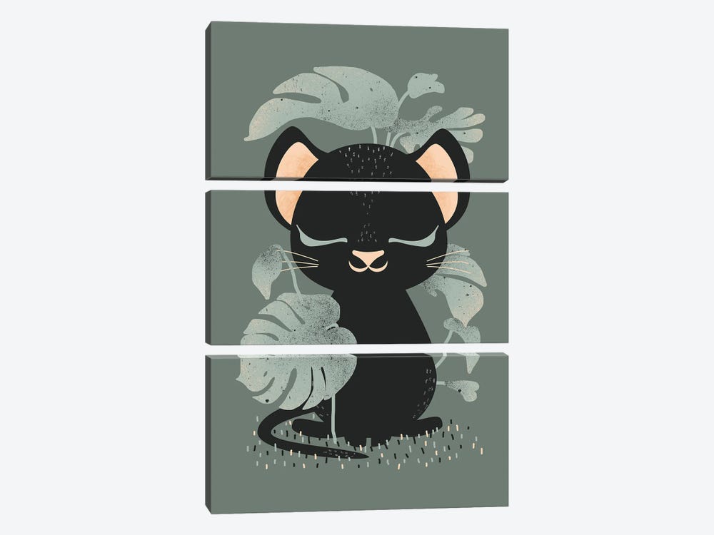 Cute Animals - The Panther by Kanzilue 3-piece Canvas Art