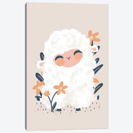 Cute Animals - The Sheep Canvas Print #KZL72} by Kanzilue Canvas Artwork