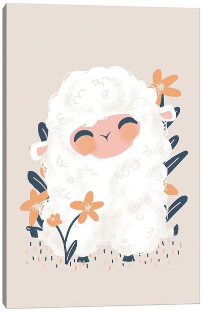 Cute Animals - The Sheep Canvas Art Print - Kanzilue