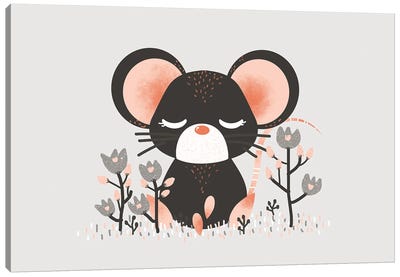 Cute Animals - The Mouse Canvas Art Print - Minimalist Nursery