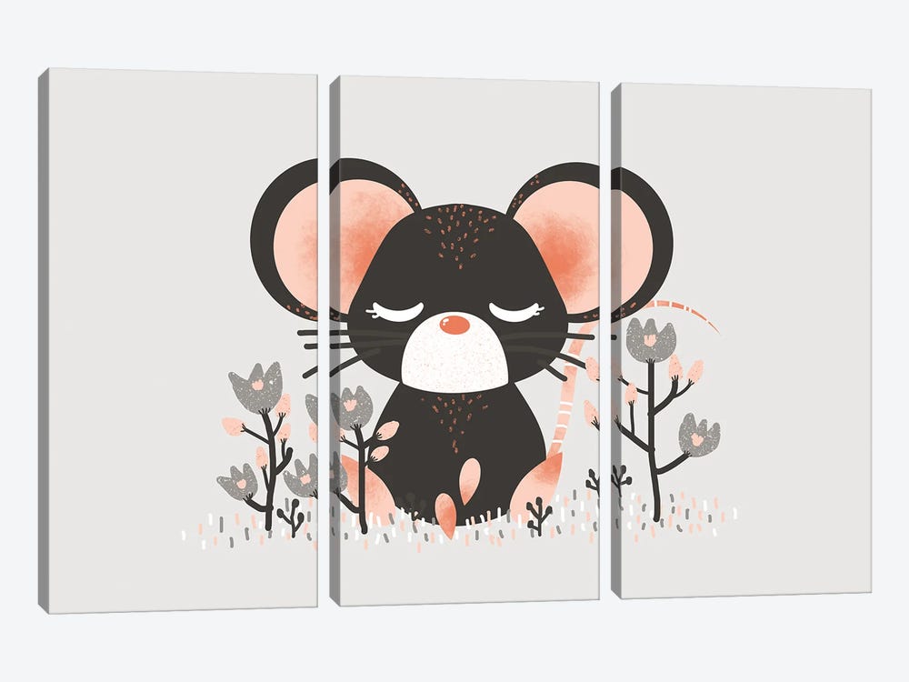 Cute Animals - The Mouse by Kanzilue 3-piece Art Print