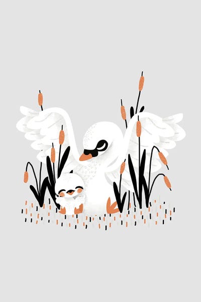 Kanzilue: Mama Swan And Her Baby by Kanzilue