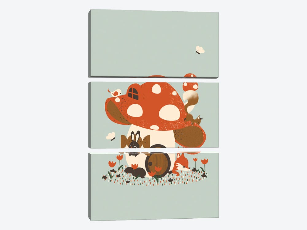 Mushroom House by Kanzilue 3-piece Art Print
