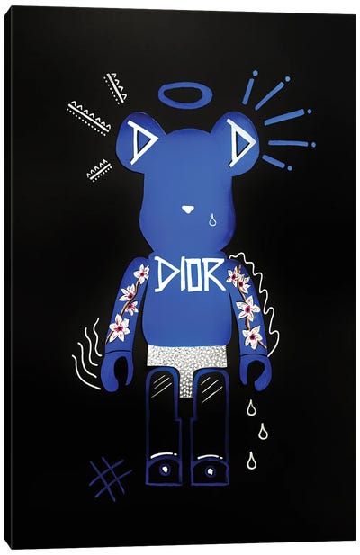 The Caring Bearbrick Canvas Art Print - Animal Typography