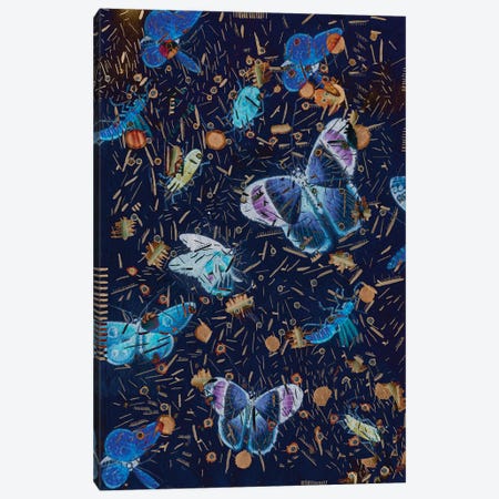 Confetti With Butterflies II Canvas Print #LAB27} by Lori Arbel Canvas Wall Art