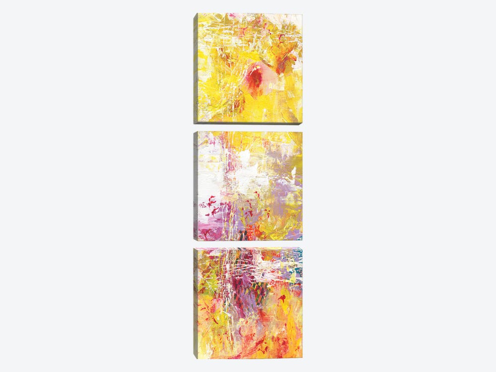 Yellow Abstract I by Lori Arbel 3-piece Canvas Print