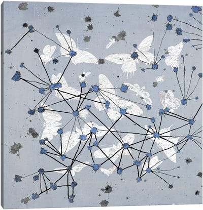 19th Century Butterfly Constellations In Blue I Canvas Art Print