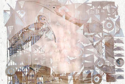 Circles & Triangles With Birds II by Lori Arbel canvas print