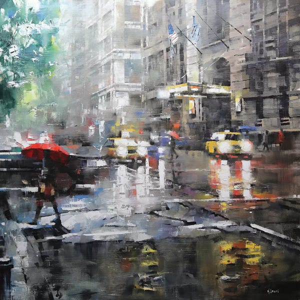 Umbrellas: Manhattan Red Umbrella by Mark Lague