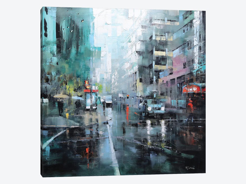 Montreal Turquoise Rain by Mark Lague 1-piece Canvas Art