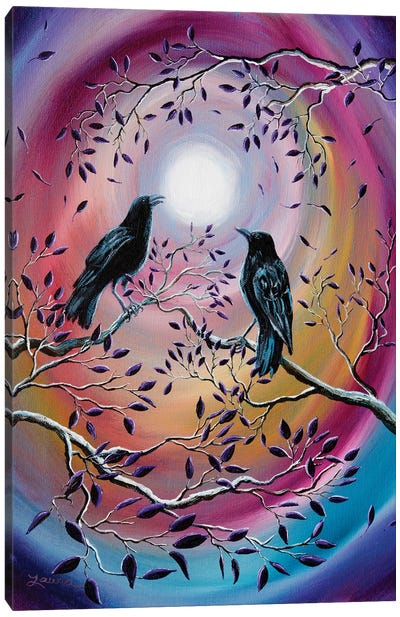 Thought And Memory Canvas Art Print - Crow Art