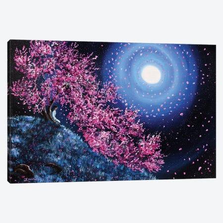 White Tara In Cascading Sakura Canvas Print #LAI112} by Laura Iverson Canvas Artwork