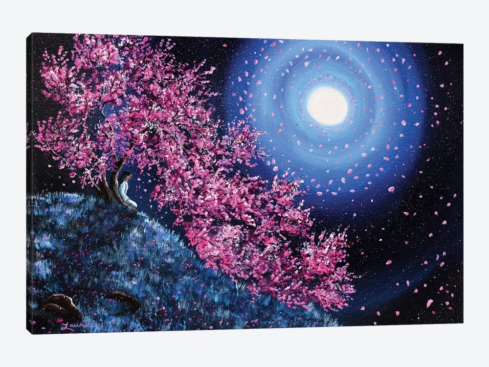 White Tara In Cascading Sakura by Laura Iverson 1-piece Canvas Print