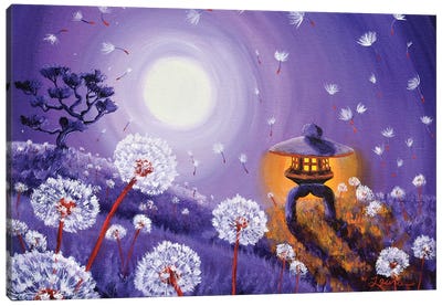 Wishes By A Stone Lantern Canvas Art Print - Laura Iverson