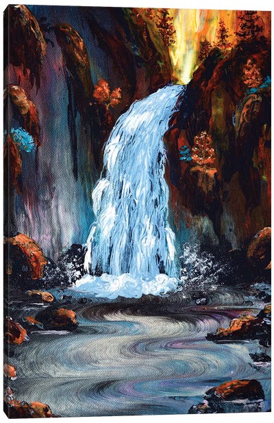 Morning At Wahclella Falls Canvas Art Print - Laura Iverson