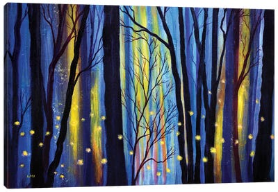 Fireflies In Winter Light Canvas Art Print - Laura Iverson