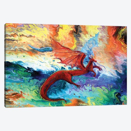 Fire And Ice Dragons Canvas Print #LAI133} by Laura Iverson Canvas Artwork