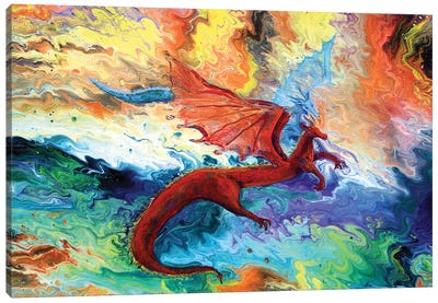 Fire And Ice Dragons Canvas Art Print - Laura Iverson