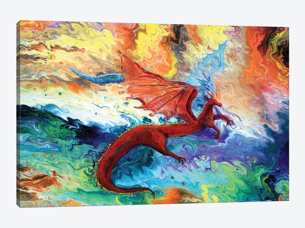 Fire And Ice Dragons by Laura Iverson 1-piece Canvas Wall Art