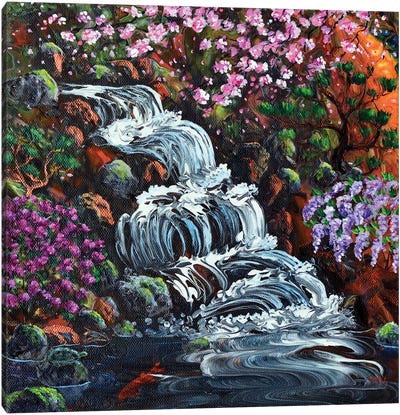 Secret Waterfall Canvas Art Print - Pond Art