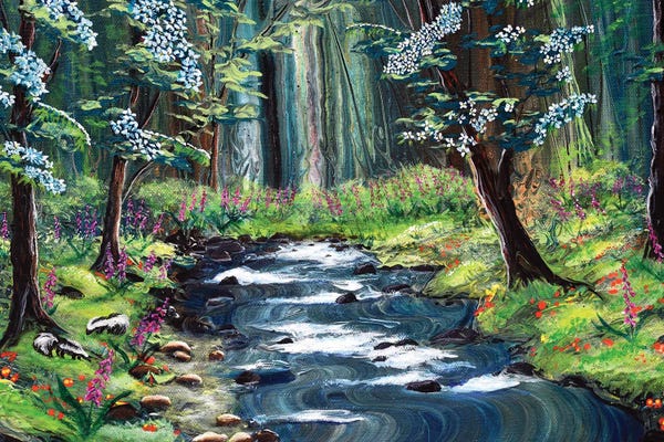 Laura Iverson: Skunks Under Dogwood Trees by Laura Iverson