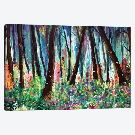 Woodland Wildflowers and Butterflies Canvas Print #LAI139} by Laura Iverson Canvas Artwork