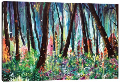 Woodland Wildflowers and Butterflies Canvas Art Print - Laura Iverson