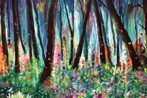 Intuitive Abstracts: Woodland Wildflowers and Butterflies by Laura Iverson