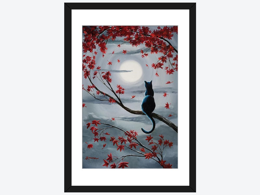 Cat On The Moon - 8x8 Art Print – Nellie Le