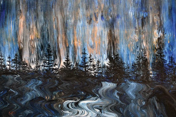 Laura Iverson: Twilight Blue Rain In The Pacific Northwest by Laura Iverson