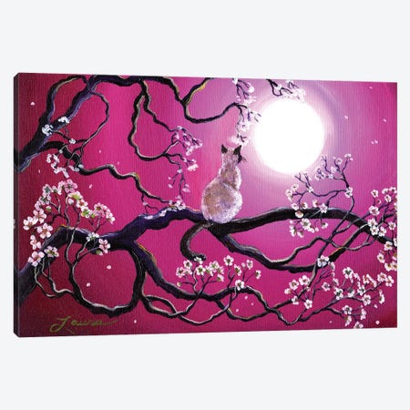 Blossoms In Fuchsia Moonlight Canvas Print #LAI15} by Laura Iverson Canvas Wall Art