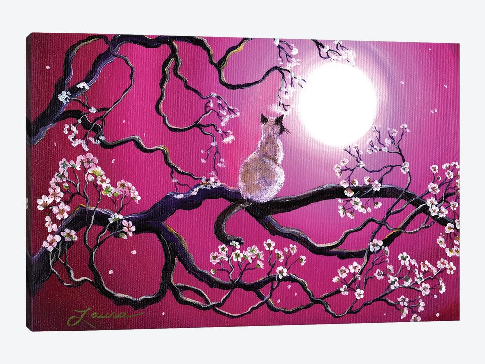 Blossoms In Fuchsia Moonlight by Laura Iverson 1-piece Canvas Artwork