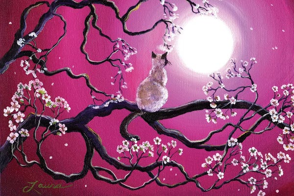 Laura Iverson: Blossoms In Fuchsia Moonlight by Laura Iverson