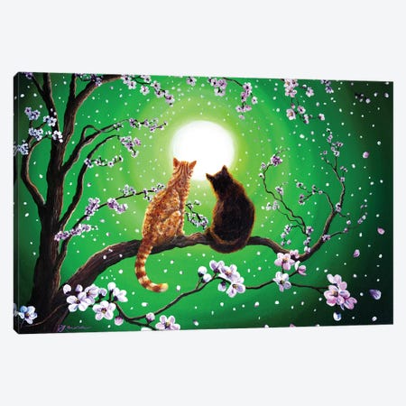 Cats On A Spring Night Canvas Print #LAI22} by Laura Iverson Canvas Artwork