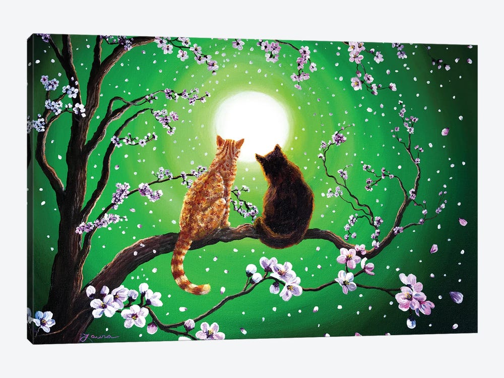 Cats On A Spring Night by Laura Iverson 1-piece Canvas Art