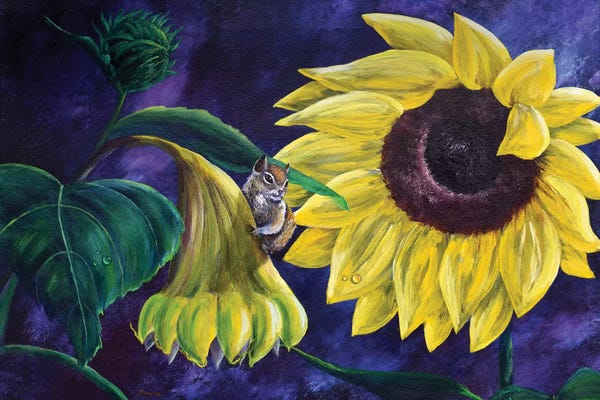 Chipmunks: Chipmunk In Sunflowers by Laura Iverson