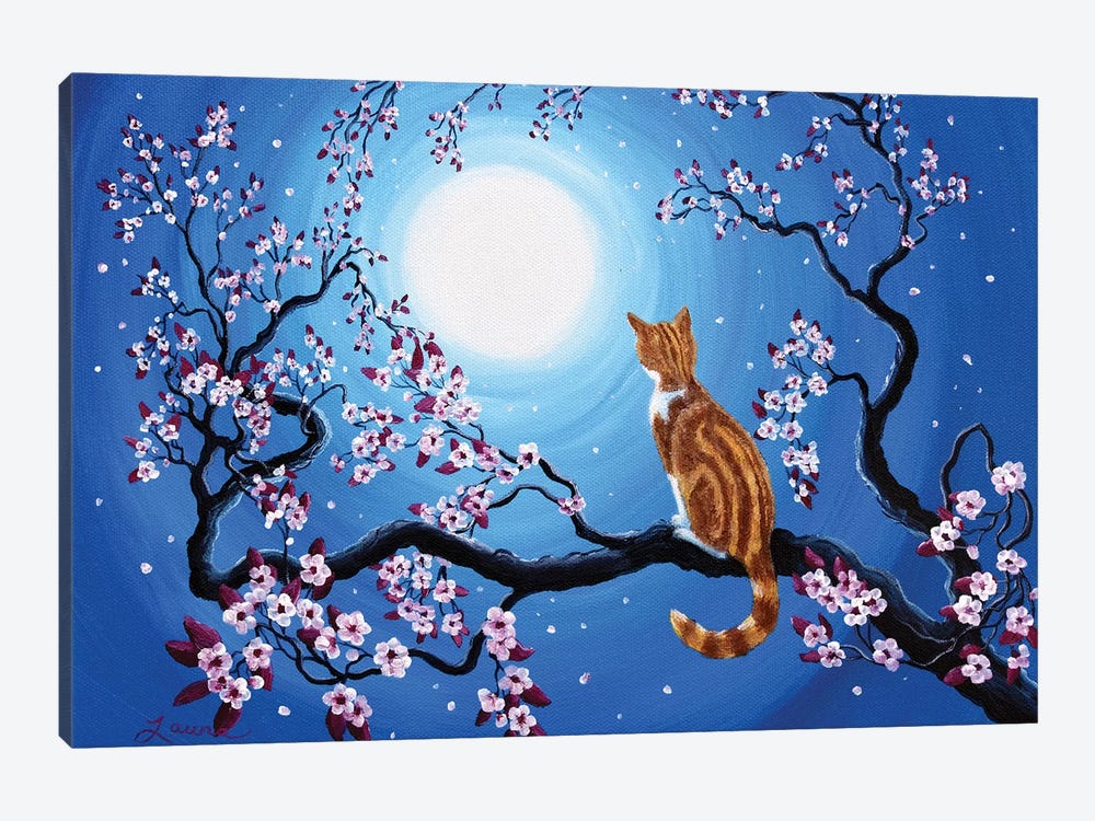 Creamsicle Kitten In Blue Moonlight by Laura Iverson 1-piece Canvas Art Print