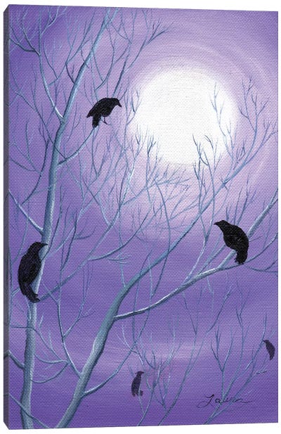 Crows On Empty Branches Canvas Art Print - Laura Iverson