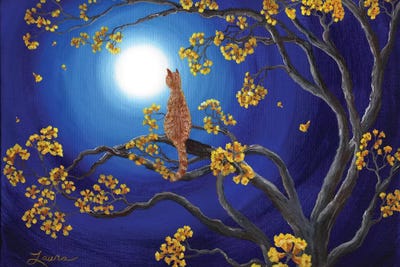 Golden Flowers In Moonlight by Laura Iverson canvas print